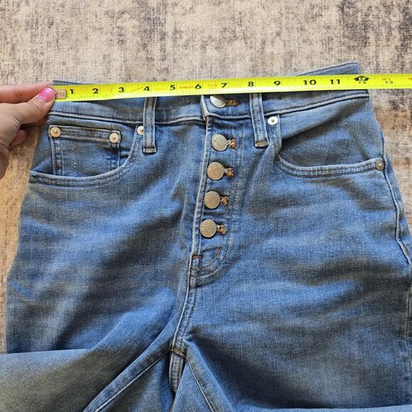 Madewell Jeans Womens 23 Blue The Perfect Vintage Wide-Leg Button Fly Raw Hem - Picture 6 of 10